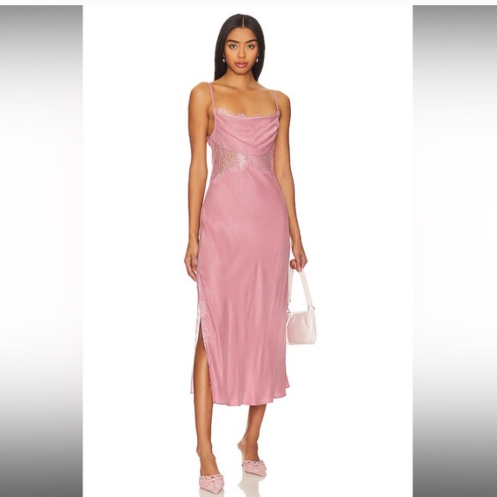 For Love And Lemons Blush Lace Slip Dress